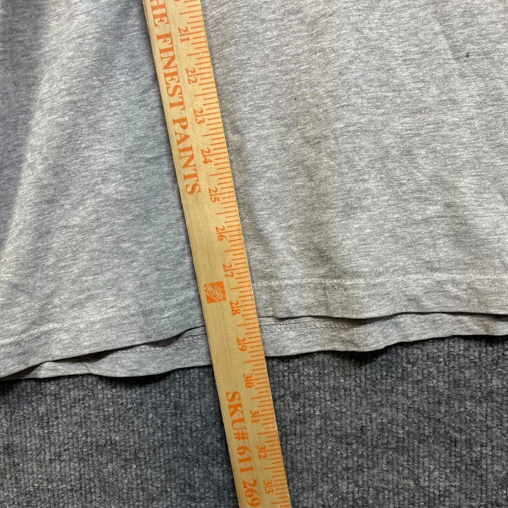 Adidas T-Shirt Men's Gray Graphic Logo Crewneck Short Sleeve Classic - Large